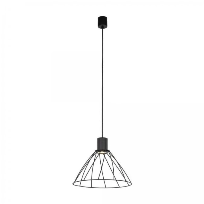 Lampa wisząca MODESTO BLACK pojedyncza z szerokim drucianym kloszem na GU10 10160 TK Lighting - obrazek 1