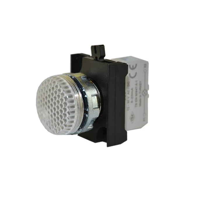 Lampka sygnalizacyjna serii CM z LED, 100‑230V AC, biała T0‑CM0B0XB - obrazek 1