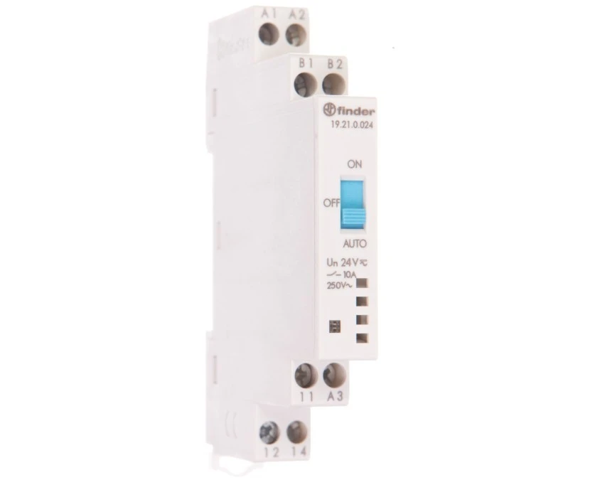 Modułowy przekaźnik 1P 10A 24V AC/DC auto‑załącz–wyłącz 19.21.0.024.0000 - obrazek 1