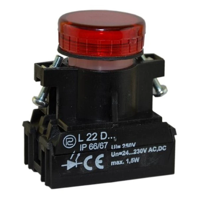 Lampka L22DB 24V‑230V czerwona W0‑LDU1‑L22DB C - obrazek 1