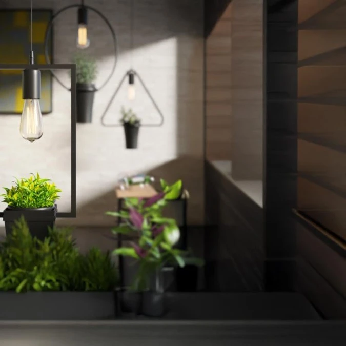Lampa wisząca MEA Rectangle, geometryczna prostokąt, IP20, E27, EDO777546 - obrazek 3