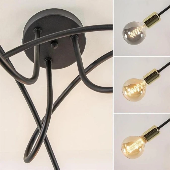 Lampa sufitowa nowoczesna 3xE27 RUMBA BLACK/GOLD - obrazek 3