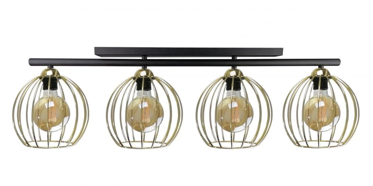 Lampa sufitowa nowoczesna 4xE27 BACCA BLACK/GOLD - obrazek 1