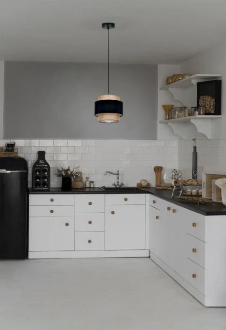 Lampa wisząca GATO na E27, czarno beżowy abażur K‑5230 Kaja Lighting - obrazek 3