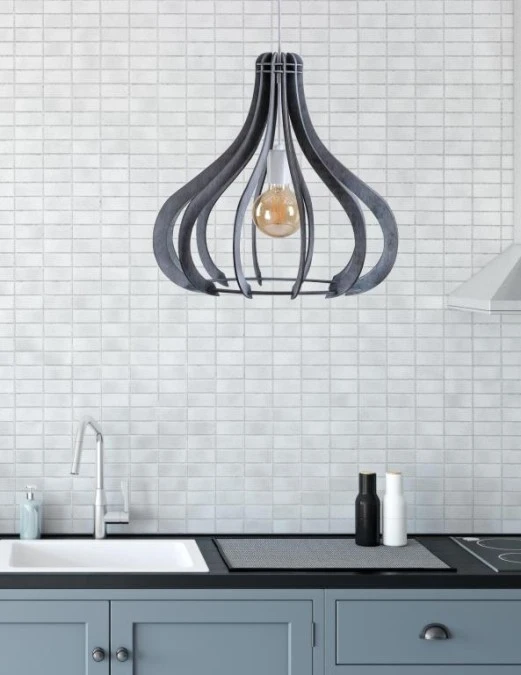 Lampa wisząca nowoczesna 1xE27 LAVENA GREY - obrazek 3