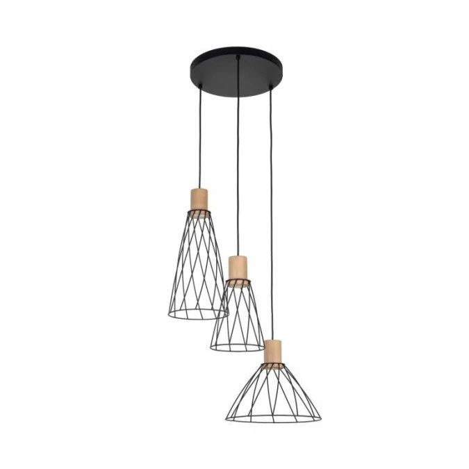 Lampa wisząca potrójna MODESTO WOOD SOSNA na okrągłej rozecie 10188 TK Lighting - obrazek 3