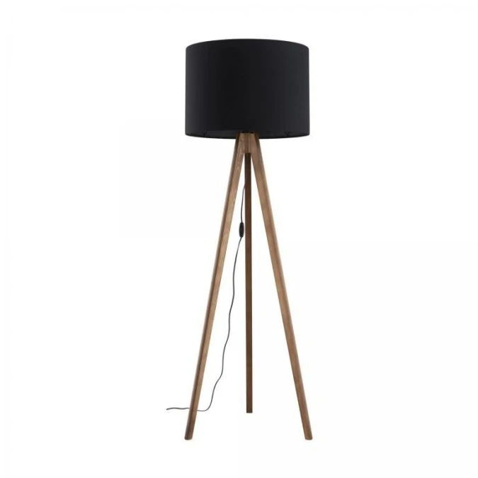 Lampa podłogowa z drewnianymi nogami i czarnym abażurem GRAND 16005 TK Lighting - obrazek 1