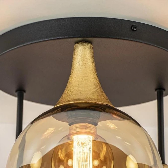 Lampa sufitowa nowoczesna 3xE27 CALLISTO BLACK/GOLD - obrazek 2