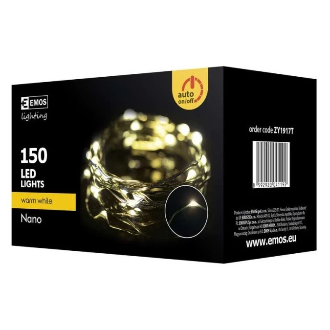Lampki choinkowe XMAS nano TIMER 3,6W 150LED 15m IP44 ciepły biały D3AW05 - obrazek 3