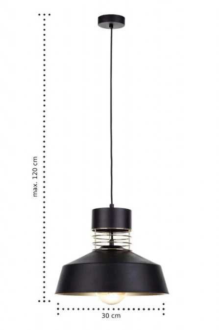 Lampa wisząca nowoczesna loftowa 1xE27 TITANIUM GOLD/BLACK - obrazek 3