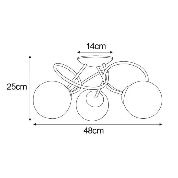 Lampa sufitowa czarna RUBI z szklanymi kulistymi kloszami Ø14cm grafit K‑5116 Kaja Lighting - obrazek 3