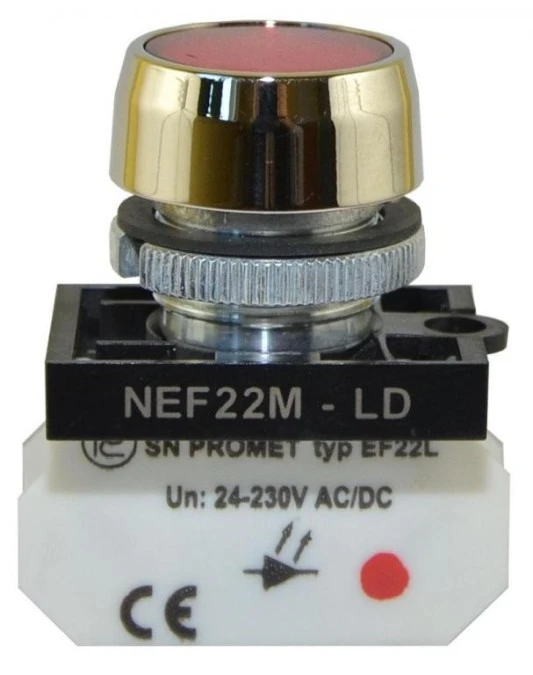 Lampka NEF22 metalowa płaska błyskająca czerwona W0‑LD‑NEF22MLDB C - obrazek 1