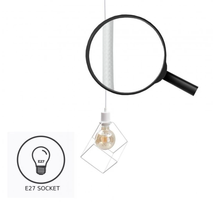 Lampa wisząca loftowa 1xE27 RUBEN WHITE - obrazek 3