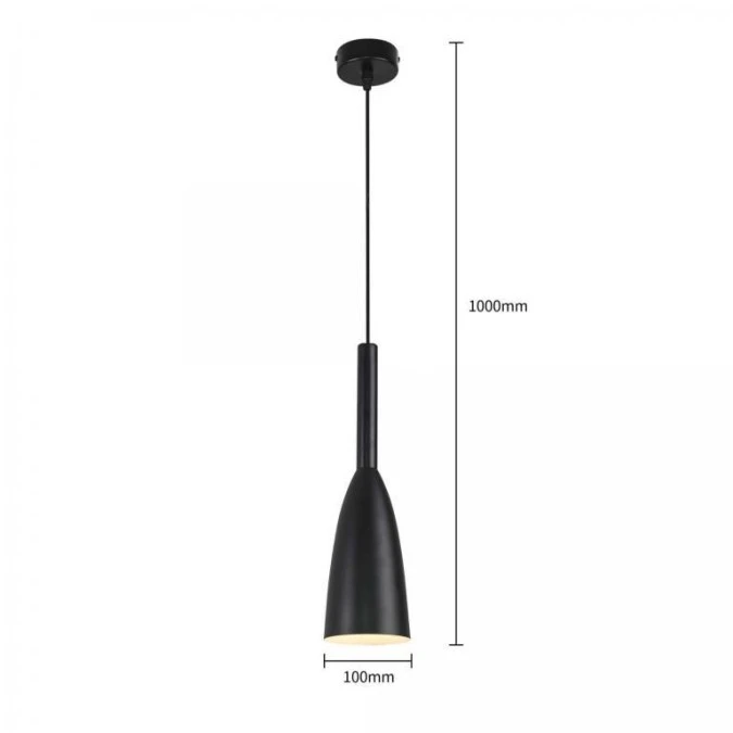 Lampa wisząca w stylu industrialnym SOLIN czarna z metalowym kloszem LP‑181/1P BK Light Prestige - obrazek 2