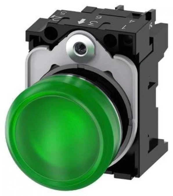 Lampka sygnalizacyjna kompletna 22mm zielona LED 24V AC‑DC metal przył śrubowe SIRIUS ACT 3SU1152‑6AA40‑1AA0 - obrazek 1