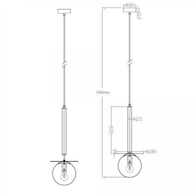 Lampa wisząca Roma 1 złota LP‑1345/1P GD Light Prestige - obrazek 2