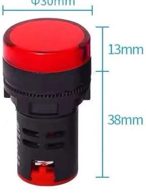 Lampka sygnalizacyjna 22mm czerwona LED 24V AC/DC AD16‑22D/S23 - obrazek 2