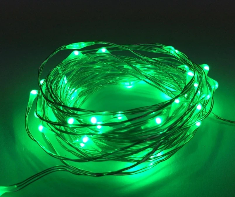Lampki led zewnętrzne ŁEZKI 12V 5m 50LED zielone IP65