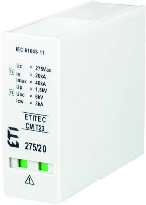 Moduł wymienny ogranicznika przepięć typ T2+T3 (C+D) MOD.ETITEC CM T23 275/20 G (N‑PE) 002440659
