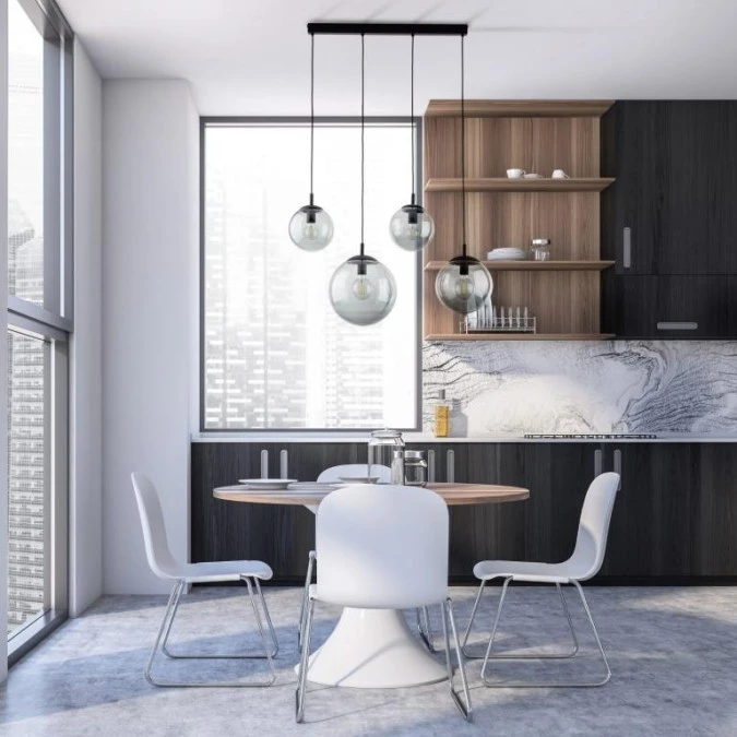 Lampa wisząca ze szklanymi, grafitowymi kloszami‑kulami ESME 4xE27 5381 TK Lighting - obrazek 2