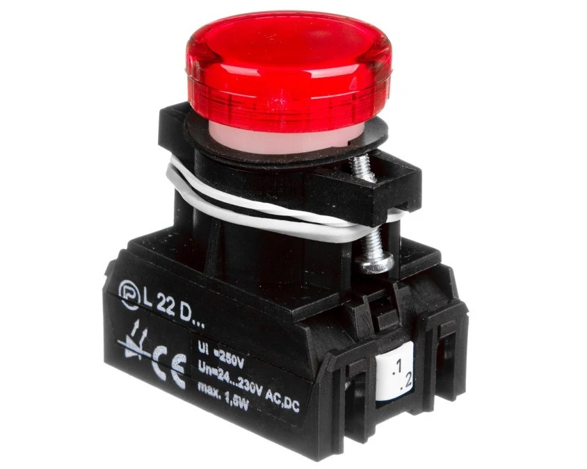 Lampka sygnalizacyjna 22mm czerwona 24‑230V AC/DC W0‑LDU1‑L22D C - obrazek 2