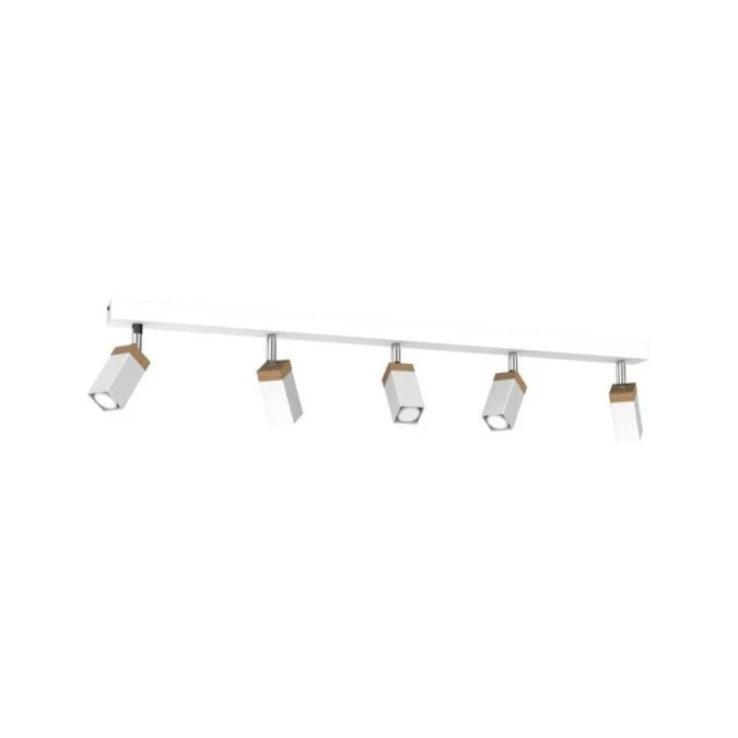 Lampa sufitowa SOLO SAWN WHITE / PATINATED WOOD 5x mini GU10 MLP7480 Milagro - obrazek 1