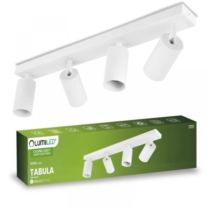 Lampa Sufitowa SPOT TUBA Reflektor Oprawa Halogenowa 4x GU10 TABULA LUMILED - obrazek 2