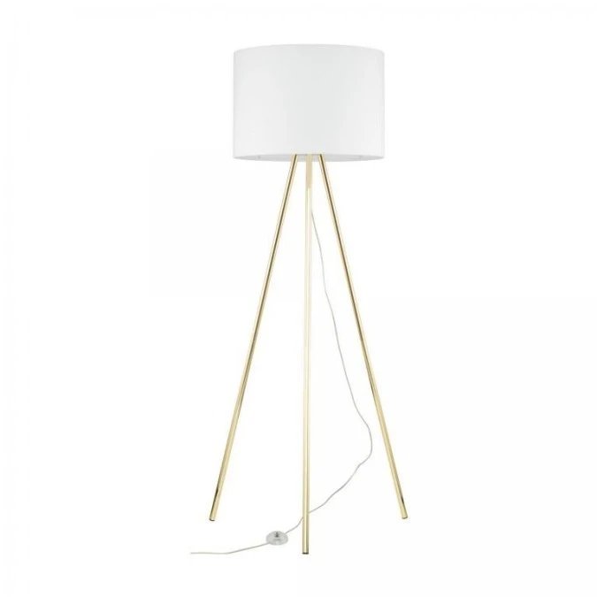 Lampa podłogowa ze złotymi nóżkami i białym abażurem UMBERTO na gwint E27 6637 TK Lighting - obrazek 2
