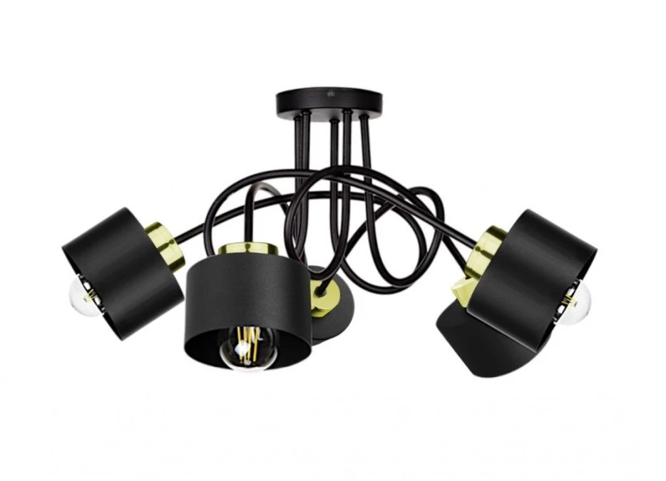 Lampa sufitowa nowoczesna 5xE27 SIMPLY BLACK/GOLD - obrazek 1