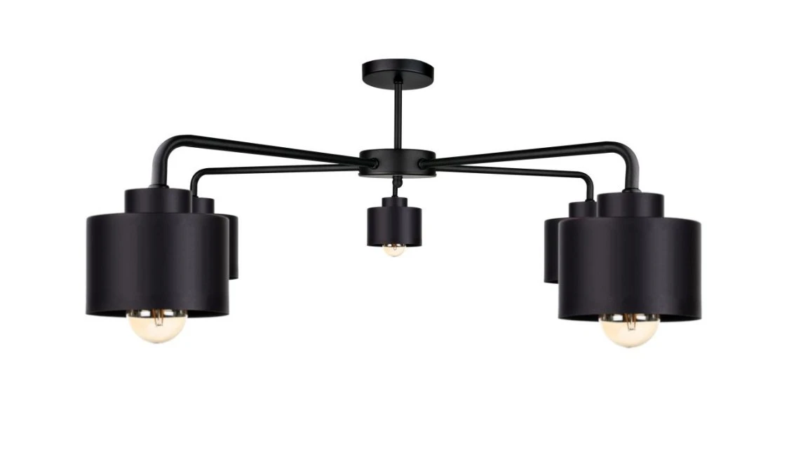 Lampa sufitowa nowoczesna 5xE27 SIMPLY BLACK - obrazek 1