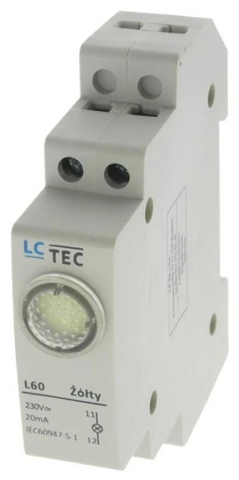 Lampka kontrolna modułowa sygnalizacyjna L60 żółta - obrazek 1