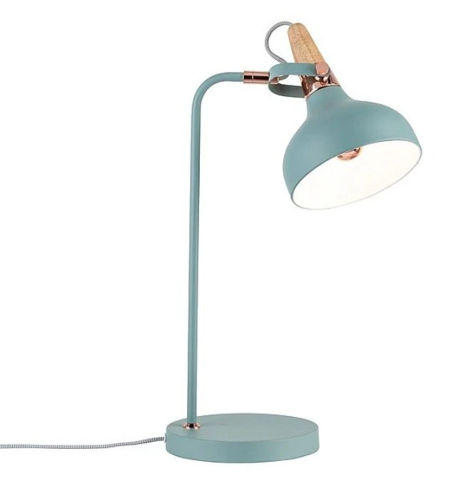 Lampka biurkowa Neordic Juna 1x20W E14 ziel/miedz/drewno 230V met/drewno PL79651 - obrazek 1