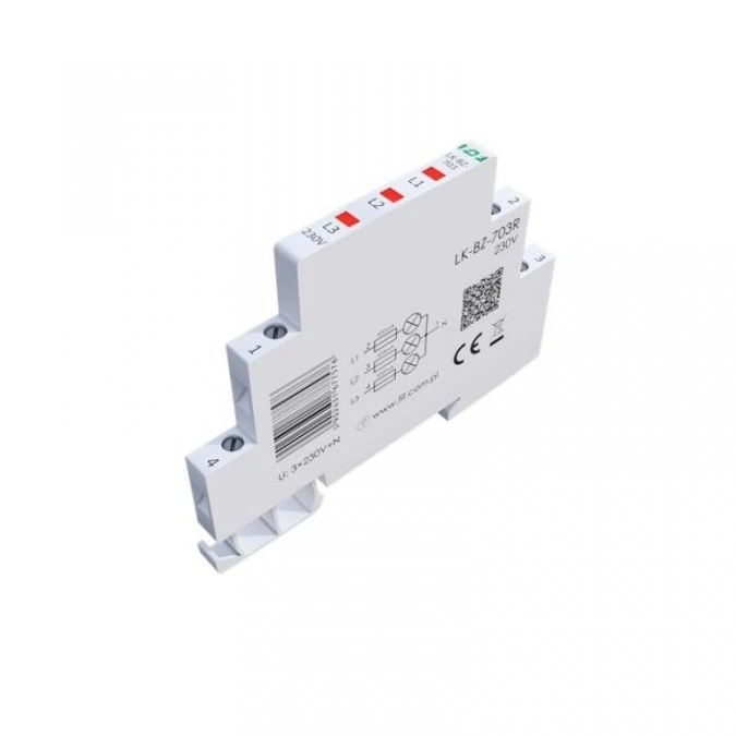 Lampka modułowa 3‑fazowa z zabezpieczeniem czerwona 1/3S LED 230V LK‑BZ‑703R - obrazek 3
