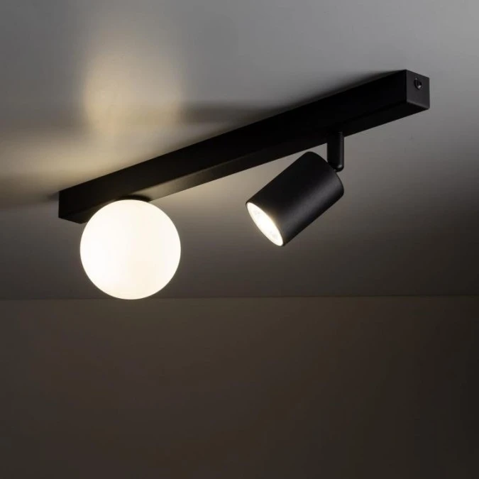 Lampa sufitowa na listwie z mlecznym, okrągłym kloszem i ruchomym spotem VOX 10000 TK Lighting - obrazek 2
