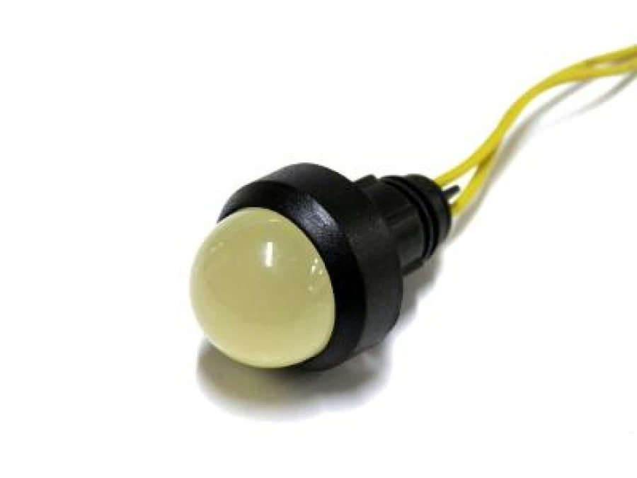 Lampka LED żółta 230V AC/DC (klosz 20mm) - obrazek 1