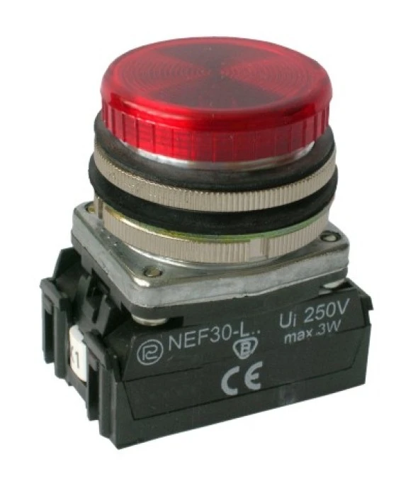Lampka sygnalizacyjna 30mm czerwona 24‑230V AC/DC W0‑LDU1‑NEF30LD/W3 C - obrazek 1