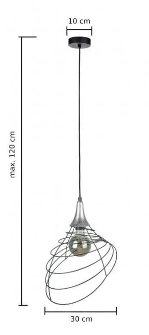 Lampa wisząca nowoczesna loftowa 1xE27 ENYO SILVER - obrazek 3