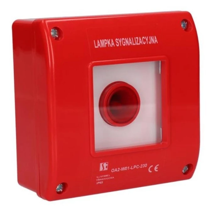 Lampka sygnalizacyjna czerwona w czerwonej obudowie OA2 OA2‑W01‑LPC‑230