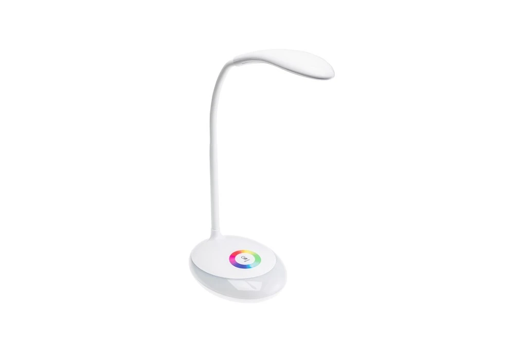 Lampka biurkowa GALACTIC LED, 3W, 120lm, 5V DC, 4000K, podstawa RGB, ładowanie USB, biały - obrazek 2