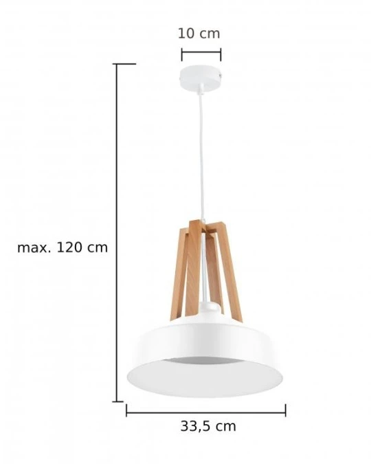 Lampa wisząca loftowa 1xE27 TRIX WHITE II - obrazek 3