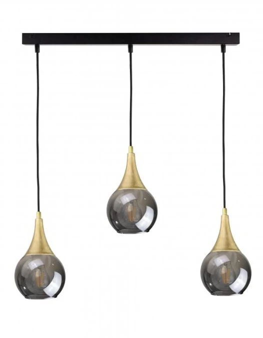 Lampa wisząca nowoczesna 3xE27 LACRIMA SMOKY/GOLD - obrazek 1