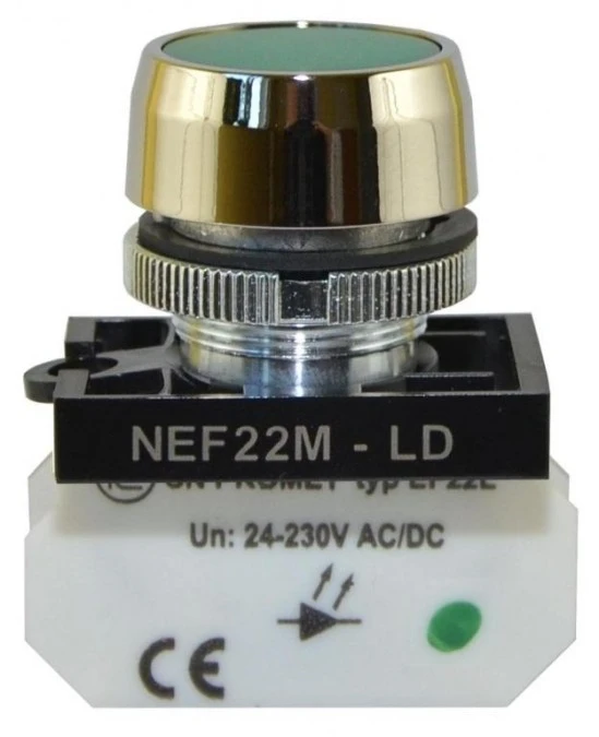 Lampka NEF22 metalowa płaska zielona W0‑LD‑NEF22MLD Z - obrazek 1