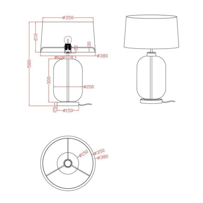 Lampa stołowa AMUR LP‑919/1T transparent Light Prestige - obrazek 2
