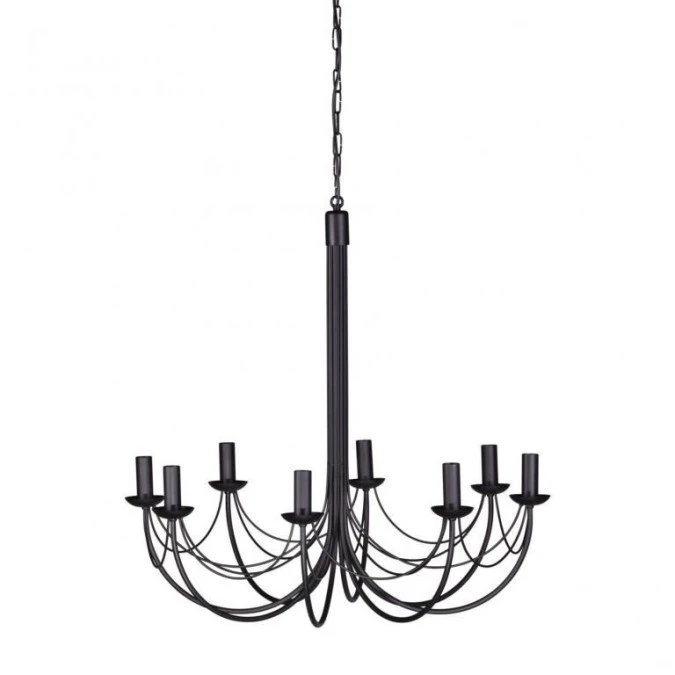 Lampa wisząca na łańcuszku PERSEO w stylu świecznikowym, czarna do salonu K‑3521 Kaja Lighting - obrazek 1