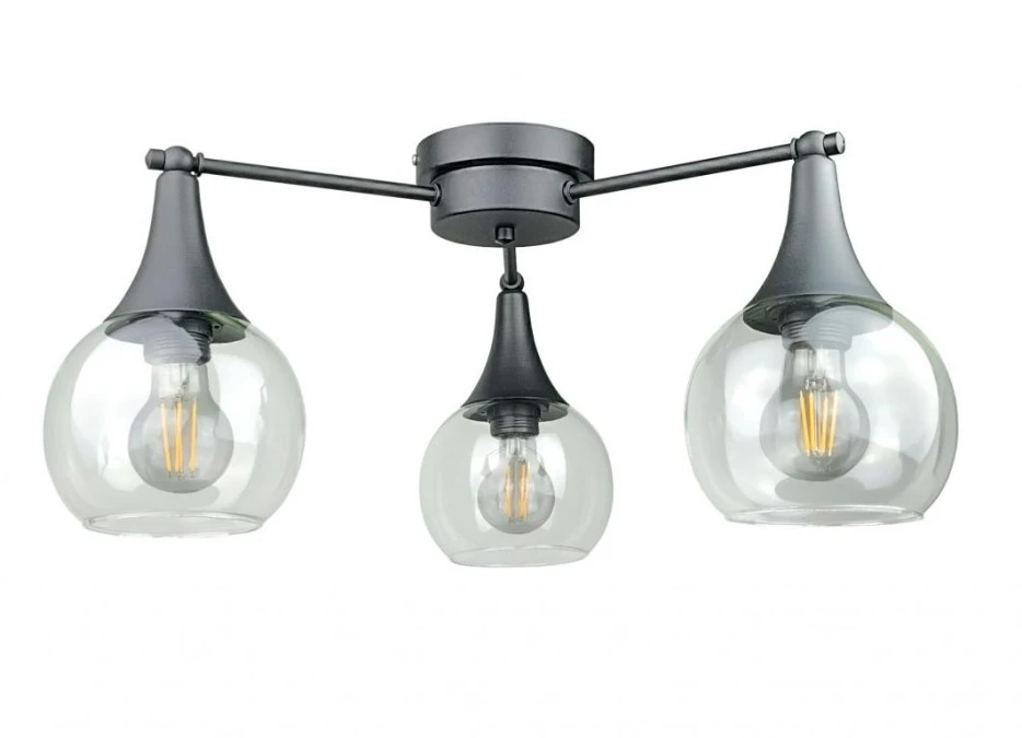 Lampa sufitowa 3xE27 STAR CLEAR BLACK - obrazek 1