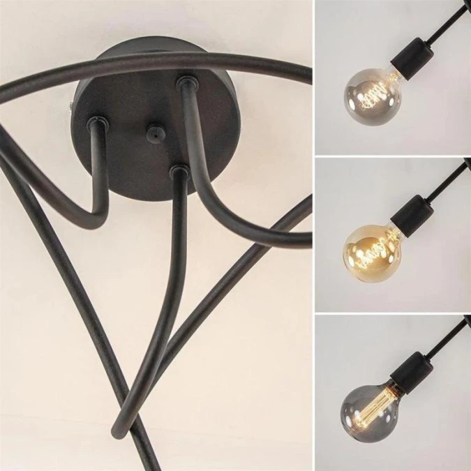 Lampa sufitowa nowoczesna 3xE27 RUMBA BLACK - obrazek 3