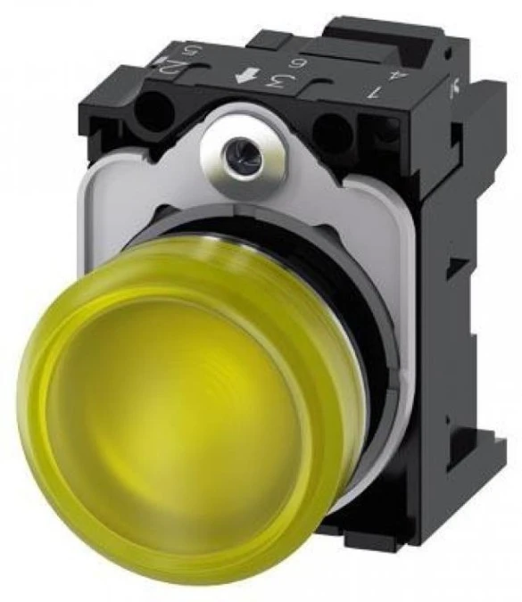 Lampka sygnalizacyjna kompletna 22mm żółta LED 24V AC‑DC metal przył sprężynowe SIRIUS ACT 3SU1152‑6AA30‑3AA0 - obrazek 1