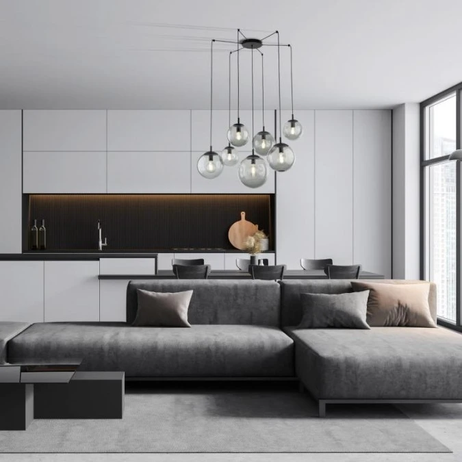 Lampa wisząca typu pająk z 7 szklanymi kloszami ESME E27 5385 TK Lighting - obrazek 2