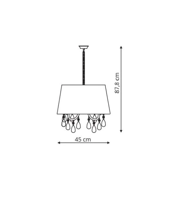 Lampa wisząca Mona z czarnym kloszem z tkaniny i czarnymi kryształkami LP‑5005/5P czarna Light Prestige - obrazek 2