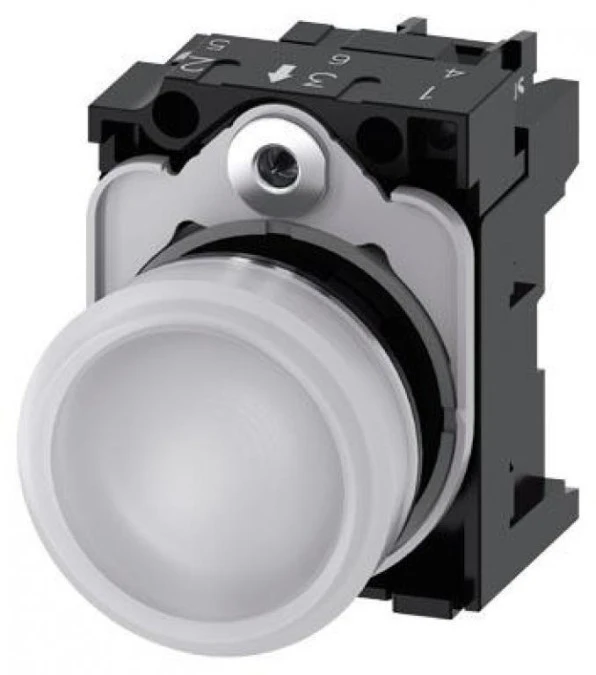 Lampka sygnalizacyjna kompletna 22mm biała LED 230V AC metal przył śrubowe SIRIUS ACT 3SU1156‑6AA60‑1AA0 - obrazek 1